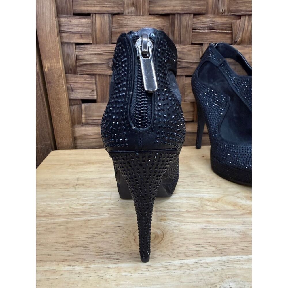 le chateau Black Crystal Mesh Platform Stiletto Pumps - Picture 3 of 6